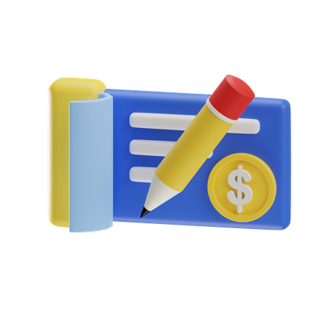 Talonario de cheques  3D Icon