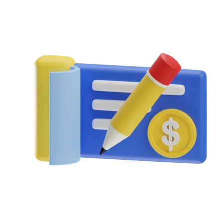 Talonario de cheques  3D Icon