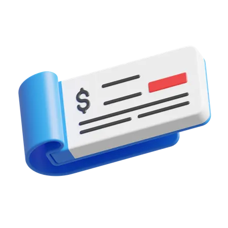 Talonario de cheques  3D Icon
