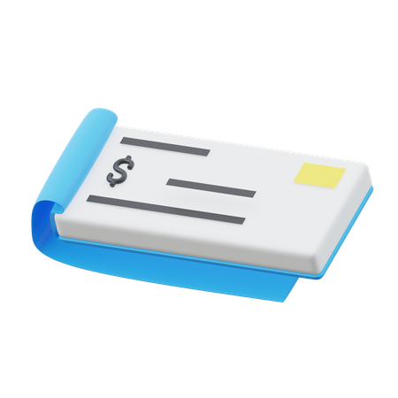 Talonario de cheques  3D Icon