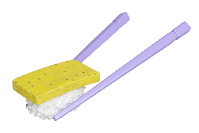 Tamago Nigiri With Chopsticks Japanese Food Isolated Concept 3 D Render Illustration 3D Icon