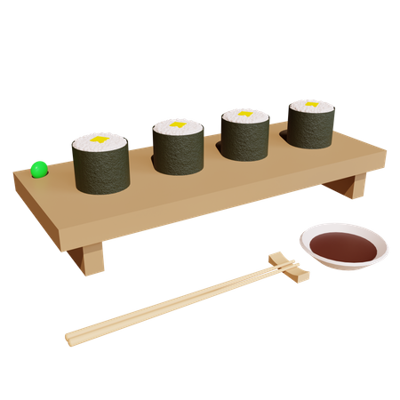 Tamago Roll Sushi  3D Icon