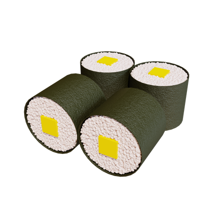 Tamago Roll Sushi  3D Icon