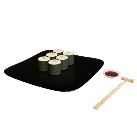 Rollo de sushi tamago  3D Icon