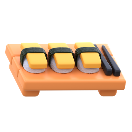 Tamago Sushi Platter  3D Icon