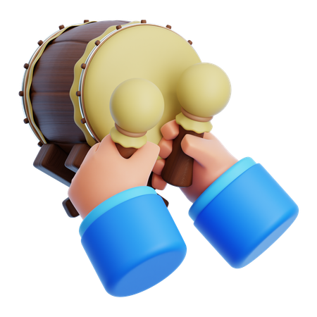 Tambour battant à la main  3D Icon