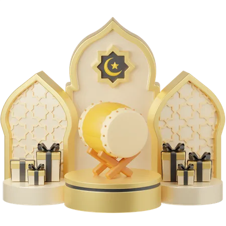 Tambour de Ramadan  3D Illustration