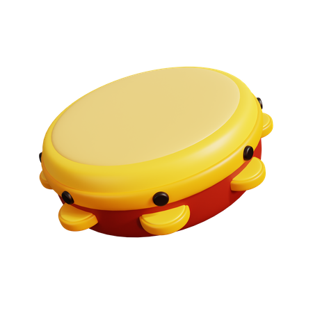 Tambourine  3D Illustration