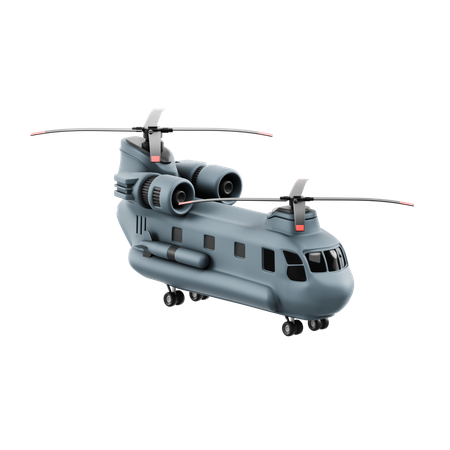 Tandemrotor Helicopter  3D Icon