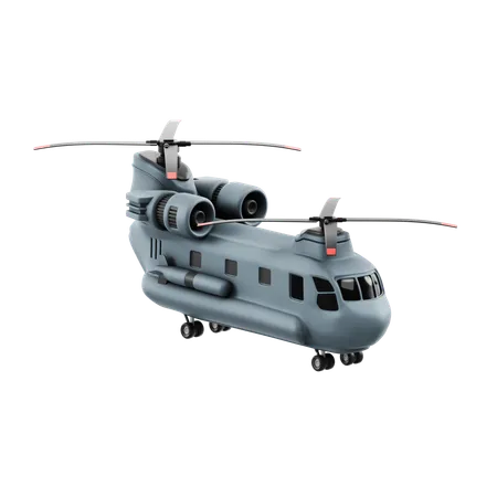 Tandemrotor Helicopter  3D Icon