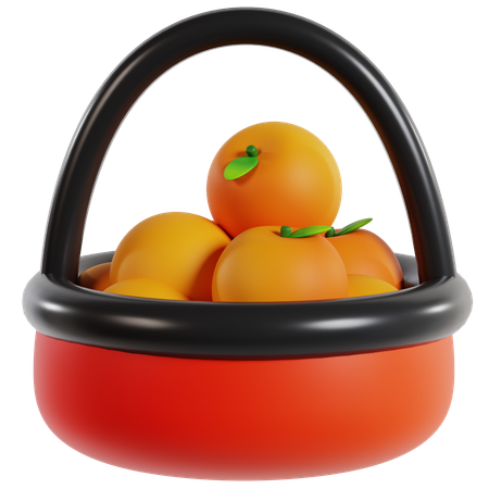 Tangerines Basket Chinese Celebration  3D Icon
