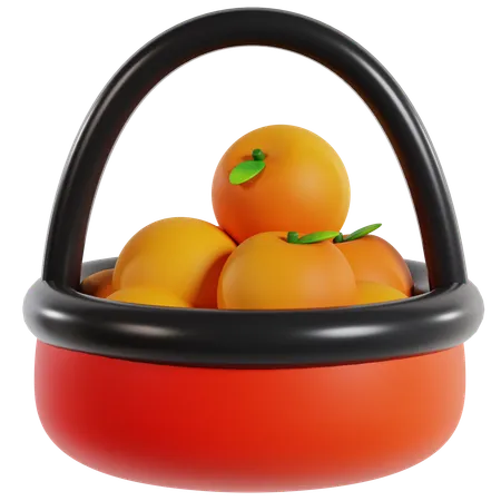 Tangerines Basket Chinese Celebration  3D Icon