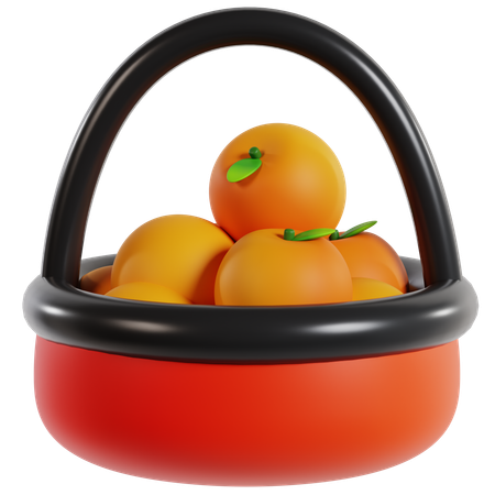 Tangerines Basket Chinese Celebration  3D Icon