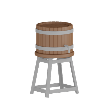 Réservoir en bois  3D Icon