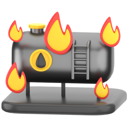 Tanque de aceite en llamas  3D Icon