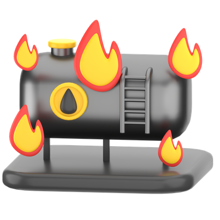 Tanque de óleo em chamas  3D Icon