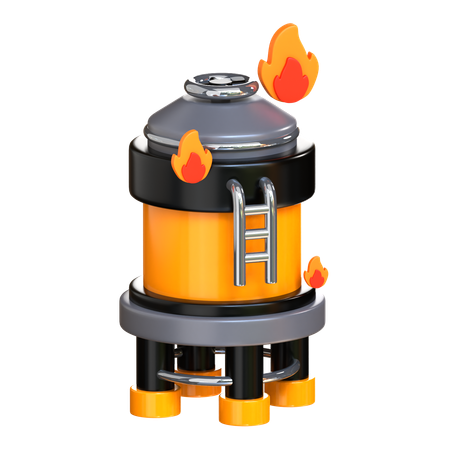 Tanque de óleo em chamas  3D Icon