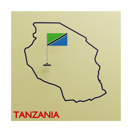 Tanzania map  3D Icon