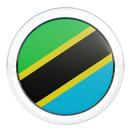 Drapeau rond de Tanzanie  3D Icon