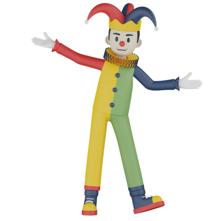 Tanzender Joker  3D Illustration