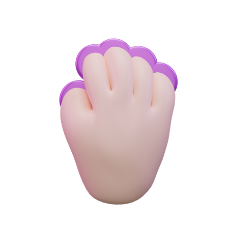 Tap Five Finger Hand Gesture  3D Icon