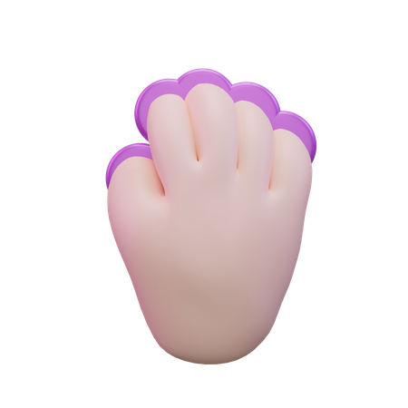 Tap Five Finger Hand Gesture  3D Icon