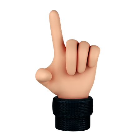 Tap hand gesture 3D Illustration