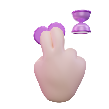 Tap Hold Two Finger Hand Gesture  3D Icon