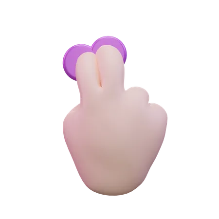 Tap Two Finger Hand Gesture  3D Icon