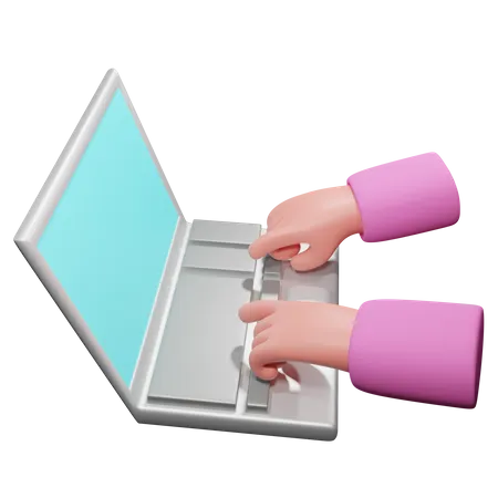 Taper sur un ordinateur portable  3D Icon