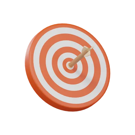 Red Arrow Aim To Business Target Goal Hit Success Center Accuracy Competition Symbol Or Strategy Dartboard And Winner Bullseye Archery 3 D Background Icon With Marketing Achievement 3D Icon