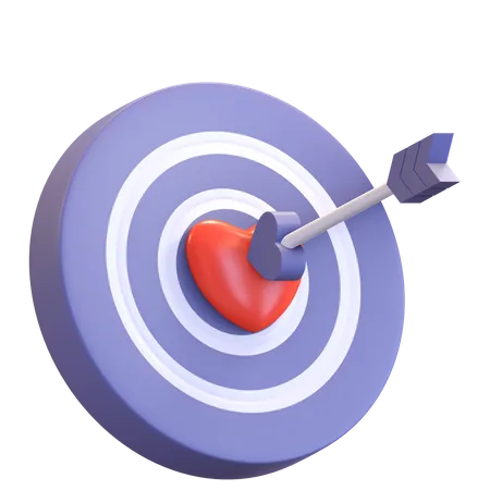 Target Love Arrow Icon Valentine Day Symbol 3 D Render Illustration 3D Illustration
