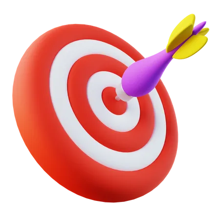 3 D Illustration Of Dart Bullseye Target 3D Icon