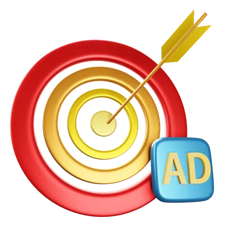 3 D TARGET ADS WITH HIGH QUALITY RENDER AND TRANSPARENT BACKGROUND 3D Icon
