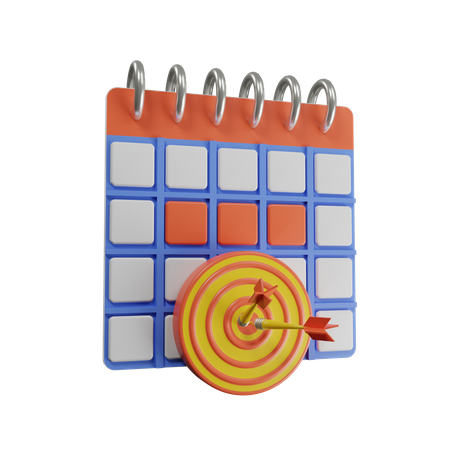 Target Calendar  3D Illustration