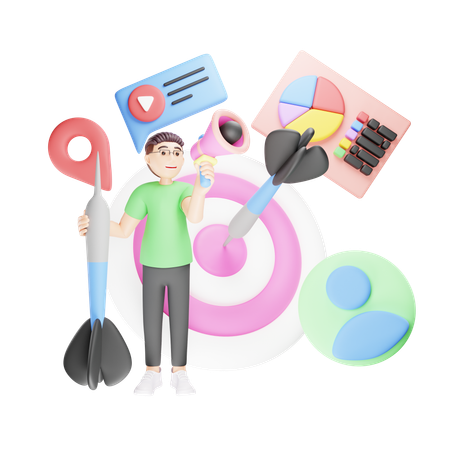 Target Marketing  3D Illustration