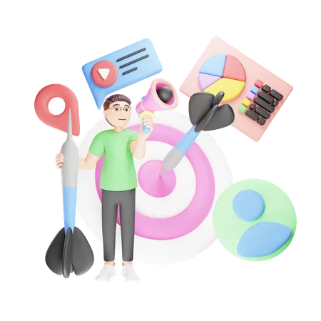 Target Marketing  3D Illustration