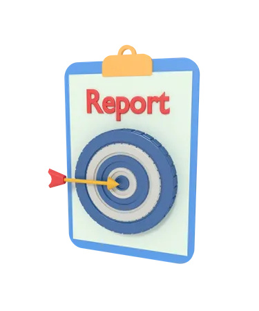 3 D Illustration Of Report Target 3D Icon