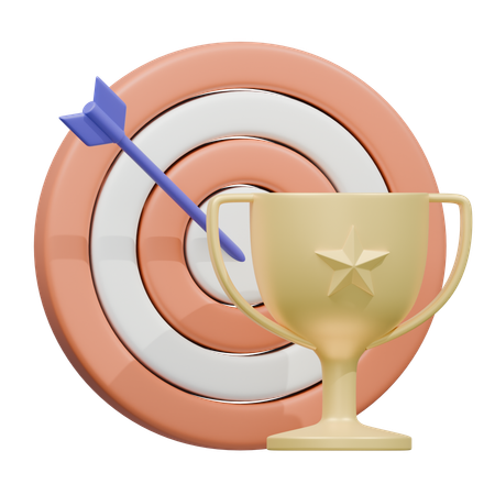 Target Trophy Coin  3D Icon