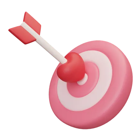 Target With Heart Shaped Arrow  3D Icon