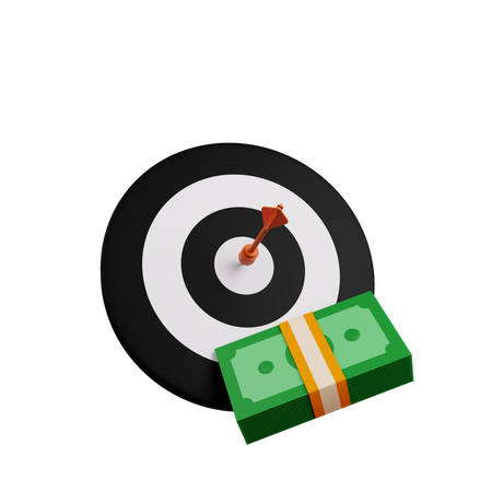 Target with money  3D Illustration