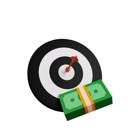 Target with money 3D Illustration