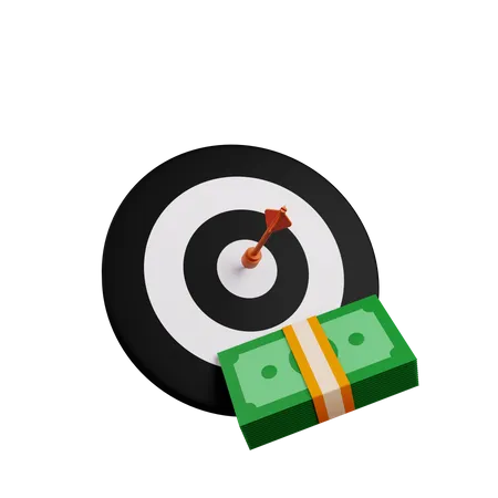 Target with money  3D Illustration
