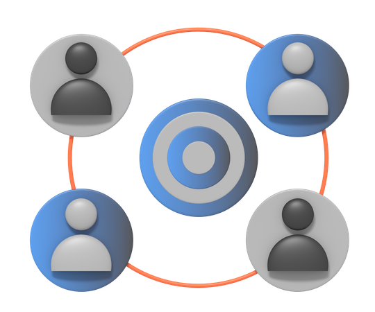 Targeting profile customer  3D Icon