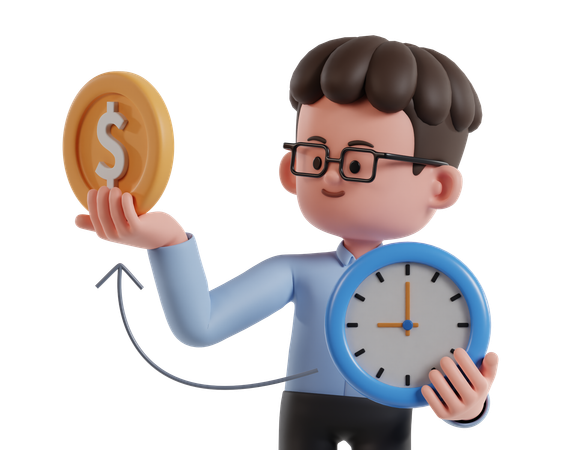 Tarifs horaires pour le travail indépendant  3D Icon