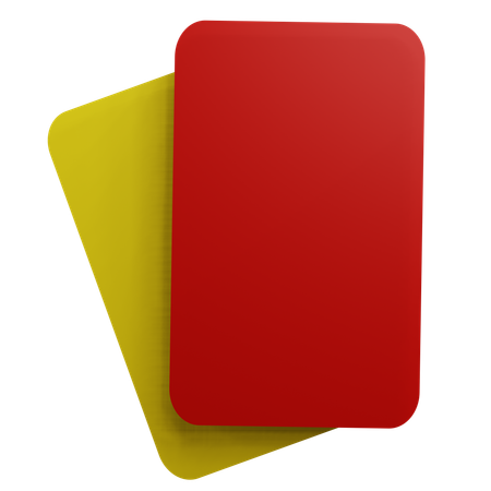 Tarjeta amarilla y roja  3D Icon