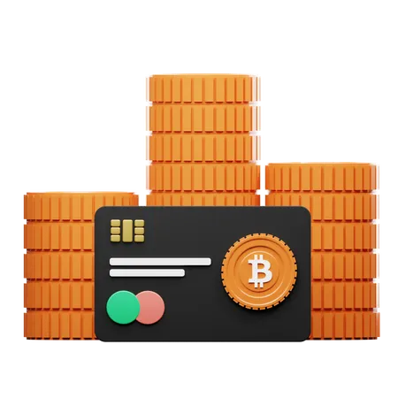 Tarjeta bitcoin  3D Illustration