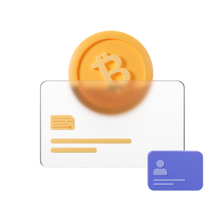 Tarjeta bitcoin  3D Illustration