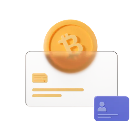 Tarjeta bitcoin  3D Illustration