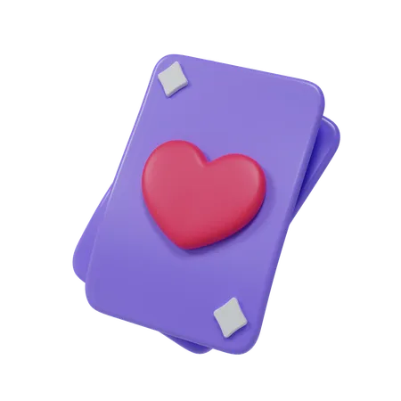 Tarjeta con corazón  3D Icon